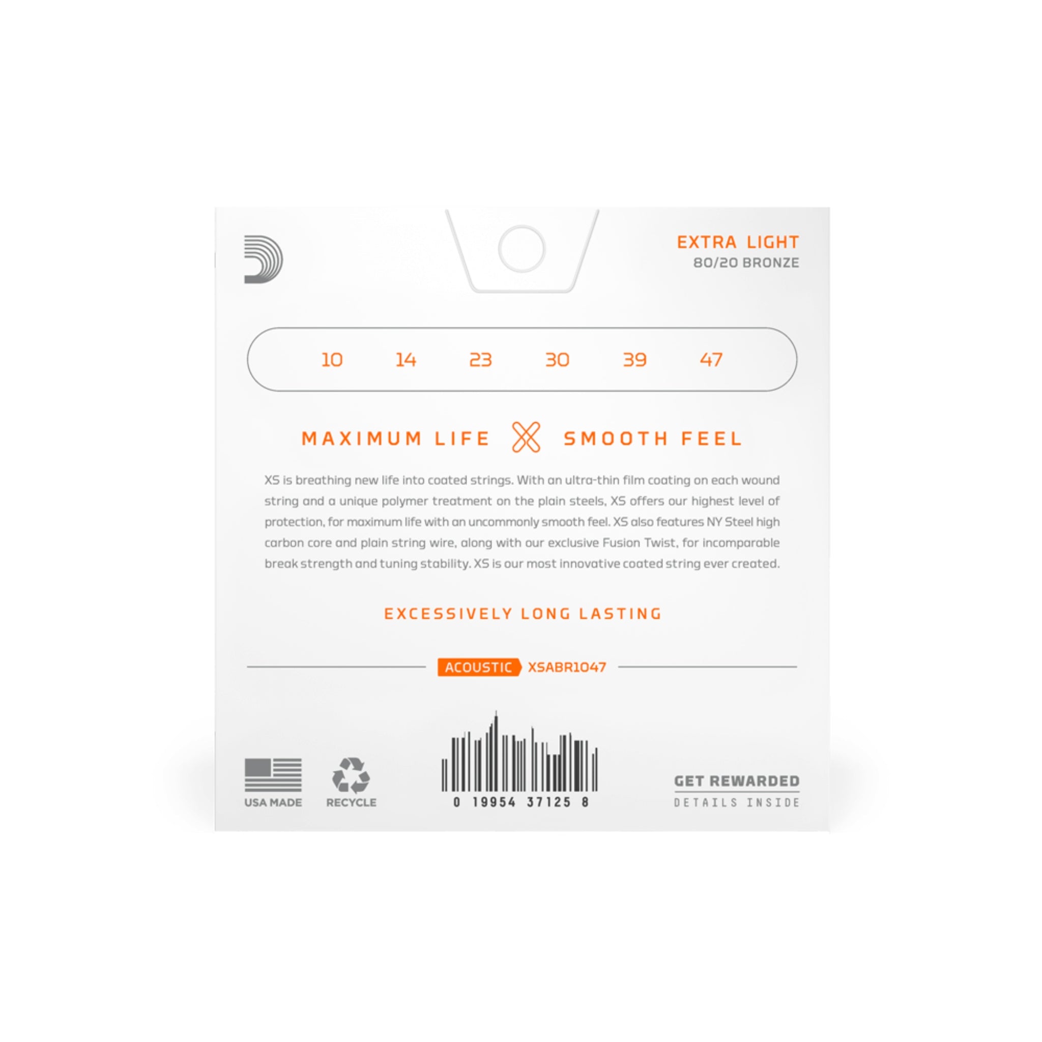 D'Addario XS 80/20 Bronze Acoustic Guitar Strings Extra Light (10-47)