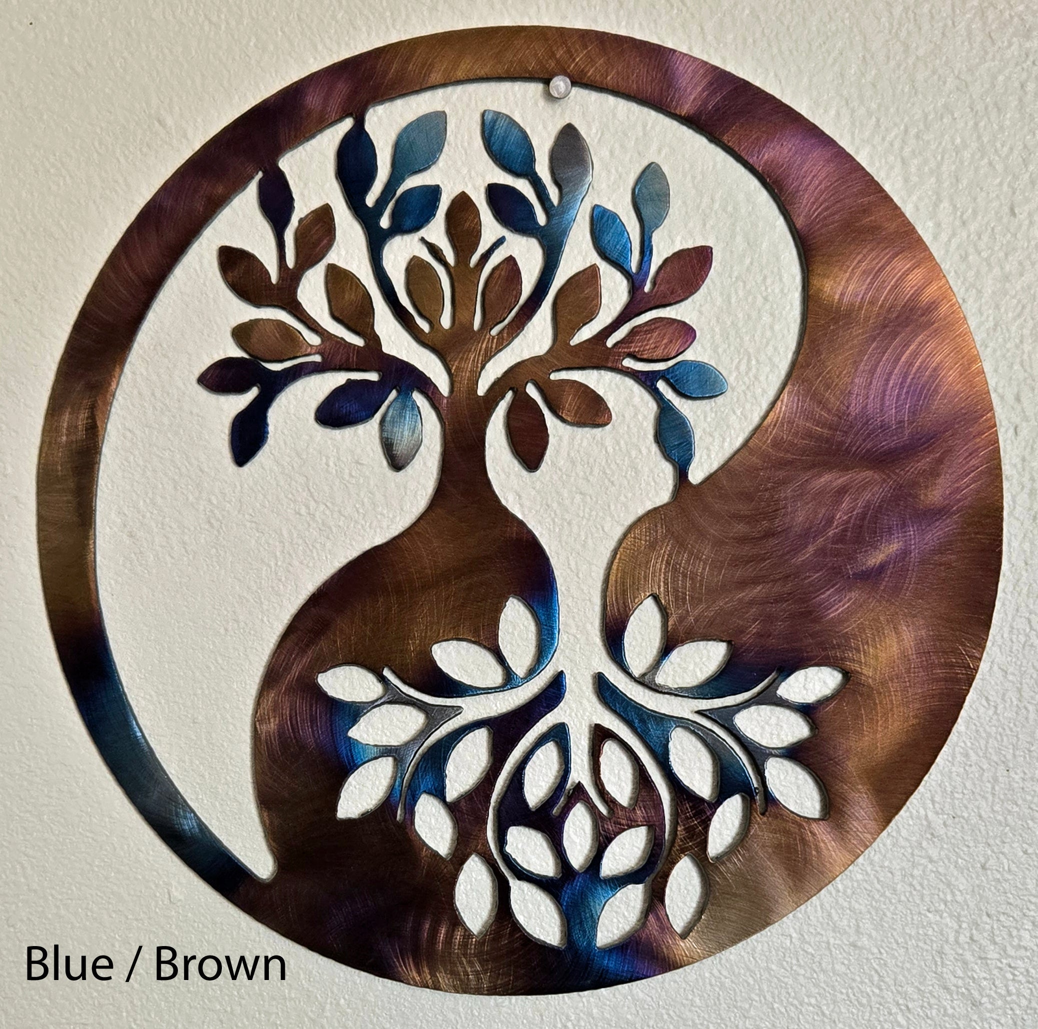 Tree of LIfe / Family Tree with Yin Yang Metal Art Sculpture