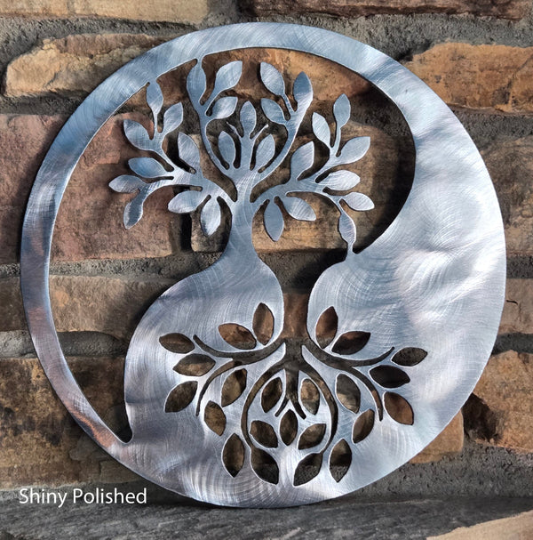 Tree of LIfe / Family Tree with Yin Yang Metal Art Sculpture
