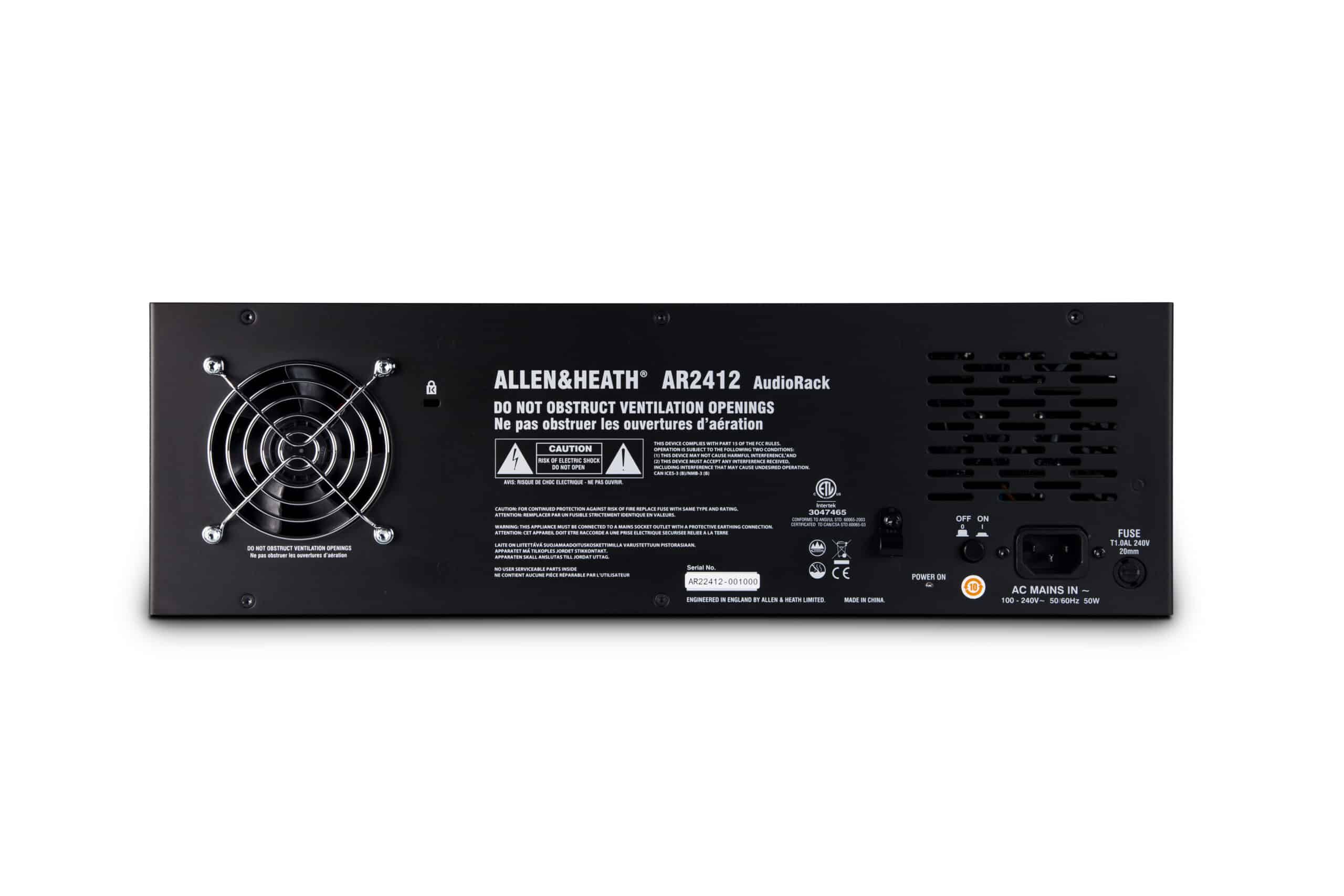 Allen & Heath AR2412 rear panel