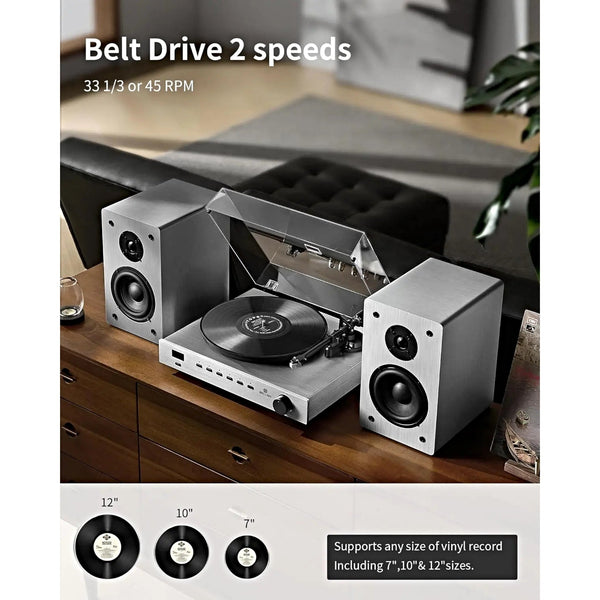 Angels Horn Phantom High - Fidelity Turntable: Premium Bluetooth Turntable with Advanced Features - El Cajon Guitars and Music