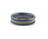 Blue Tungsten Damascus Ring