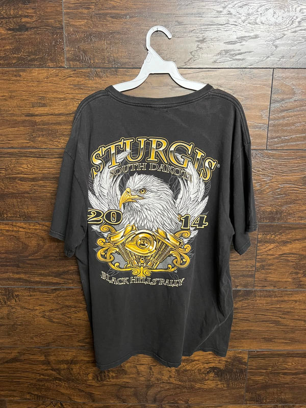 Faded Sturgis Biker Tshirt South Dakota Black Hills Rally XL