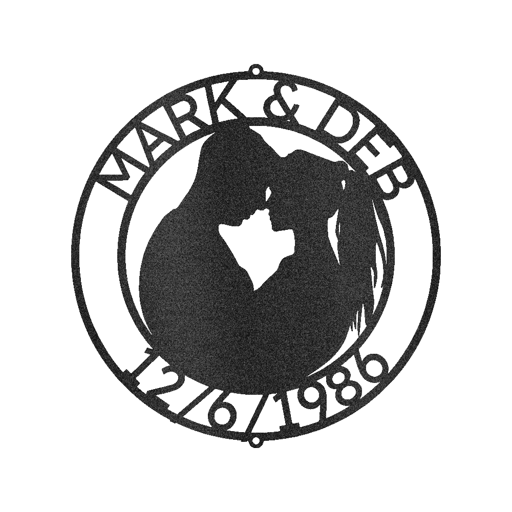 Couple Silhouette Personalized Gifts - Custom Metal Sign, Anniversary/Wedding Gift