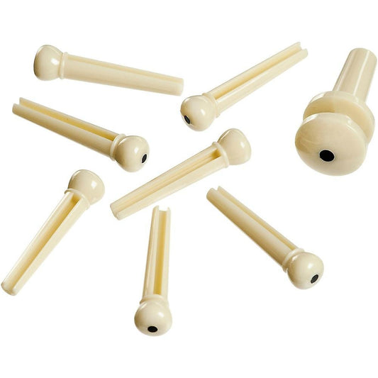 D Addario ABS Bridge/END Pin Set Ivory and Black - El Cajon Guitars and Music