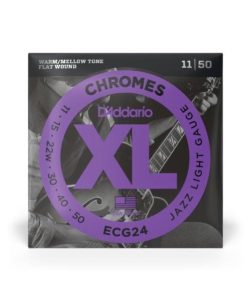 D Addario ECG24 Chromes Flat Wound Electric Guitar Strings Light 11 - 50 - El Cajon Guitars and Music