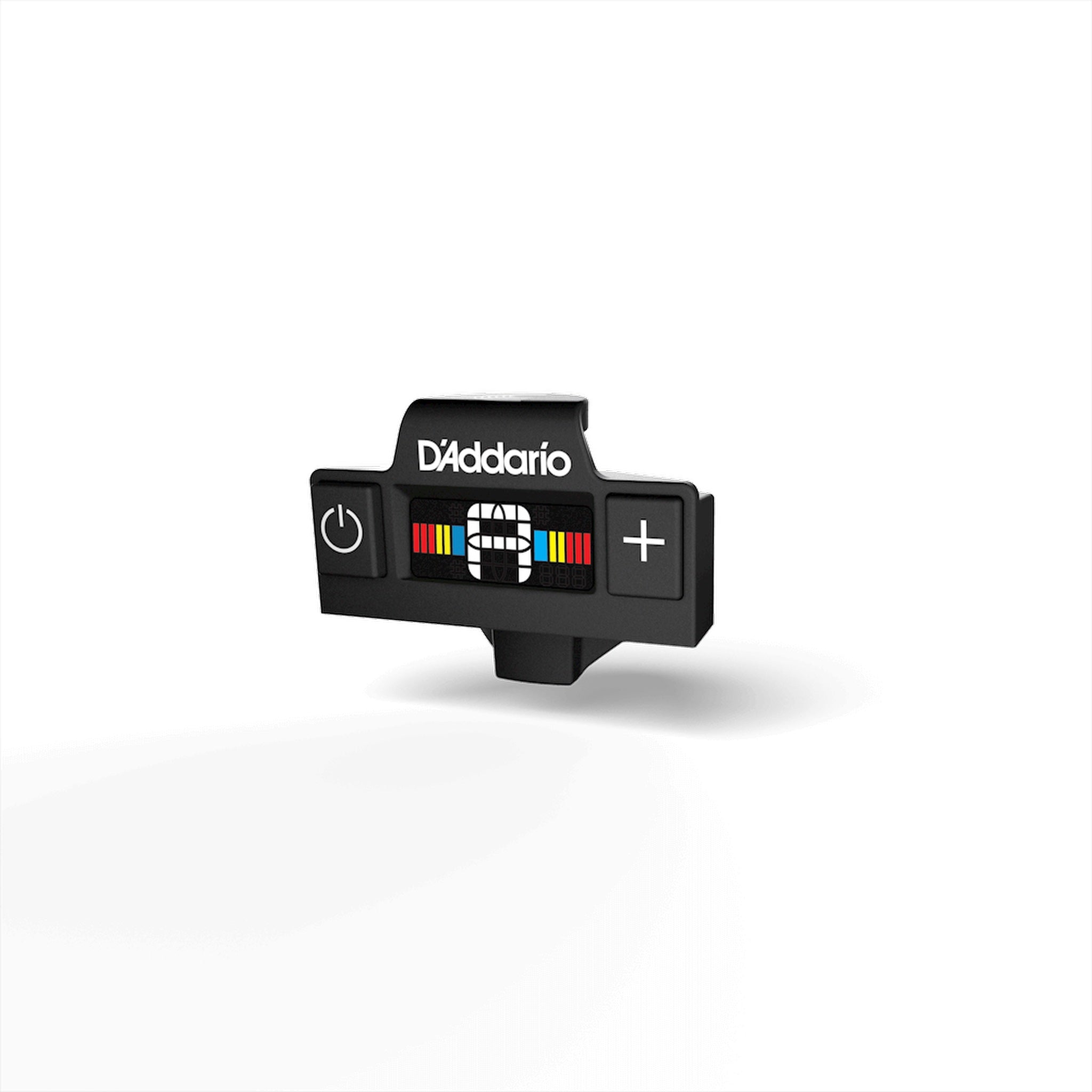 D'Addario guitar tuner on a white background, D'Addario PW-CT-15 Micro Soundhole Tuner for Acoustic Guitar.