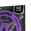 D'Addario ECG24PL XL Chromes Jazz Light Electric Guitar Strings, 11–50, Plain Third
