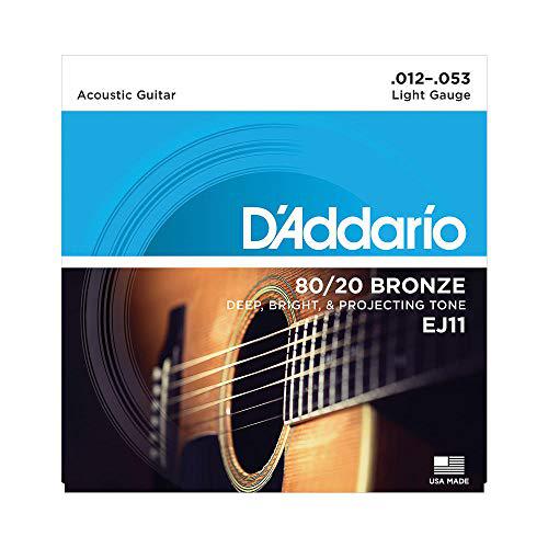 D'Addario Guitar Strings - Acoustic Guitar Strings - 80/20 Bronze - for 6 String Guitar - Deep, Bright, Projecting Tone - EJ11 - El Cajon Guitars and Music