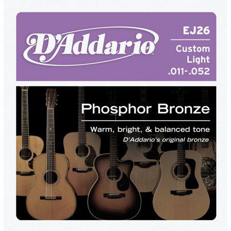 D'Addario Guitar Strings - Phosphor Bronze Acoustic Guitar Strings - EJ26 - Rich, Full Tonal Spectrum - for 6 String Guitars - El Cajon Guitars and Music