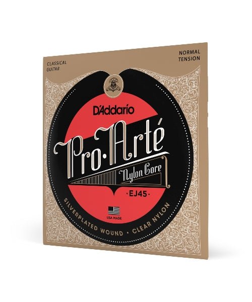 D'Addario Guitar Strings - Pro - ARTE Classical Guitar Strings - EJ45 - Nylon Guitar Strings - Silver Plated Wound, Nylon Core - El Cajon Guitars and Music