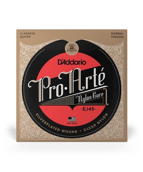 D'Addario Guitar Strings - Pro - ARTE Classical Guitar Strings - EJ45 - Nylon Guitar Strings - Silver Plated Wound, Nylon Core - El Cajon Guitars and Music