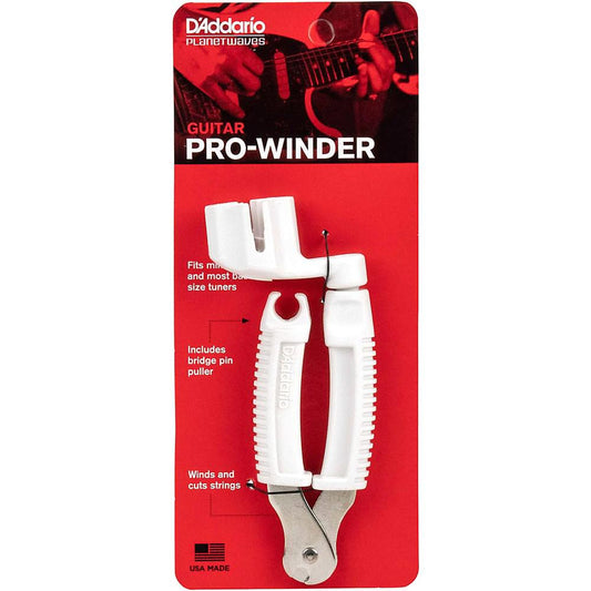 D'Addario Pro - Winder - Guitar String Winder, Guitar String Cutter, Guitar Bridge Pin Puller - Ultimate Ergonomic All in One Guitar Tool for Restringing - El Cajon Guitars and Music