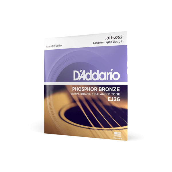 D'Addario Guitar Strings - Phosphor Bronze Acoustic Guitar Strings - EJ26 - Rich, Full Tonal Spectrum - for 6 String Guitars