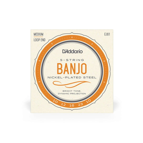 D'Addario banjo string set packaging on a white background