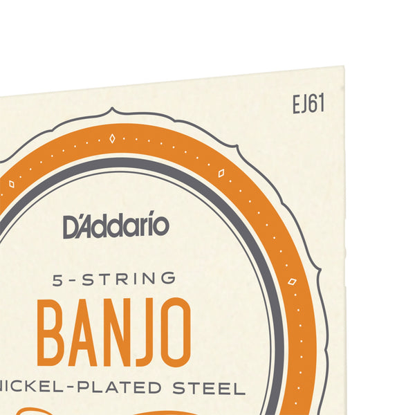 D'Addario 5-string banjo string set packaging on a white background