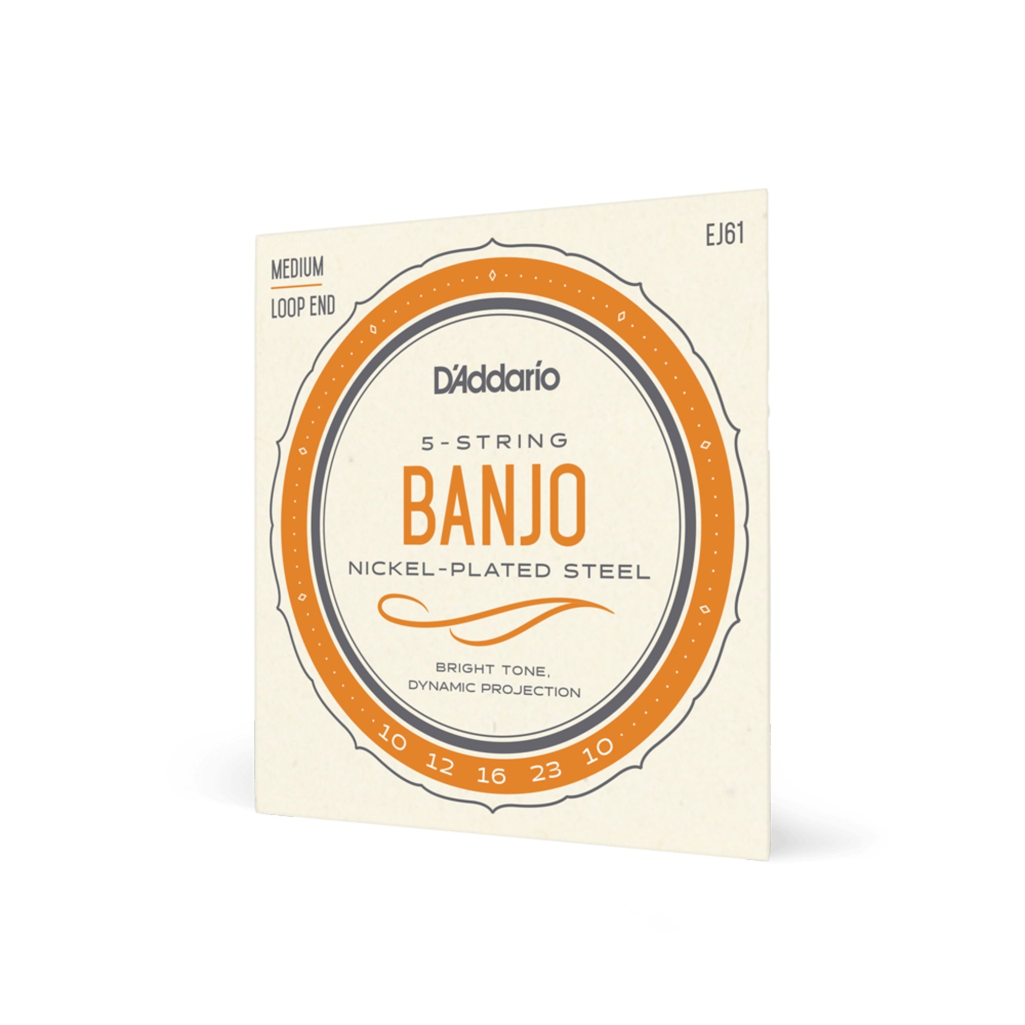 D'Addario banjo string set packaging on a white background