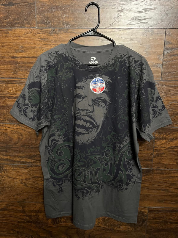 Jimi Hendrix Big Face T-shirt - Hendrix AOP Liquid Blue XL