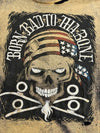 Vintage 80s Biker Skull Tshirt Born Bad to Tha Bone Thrashed