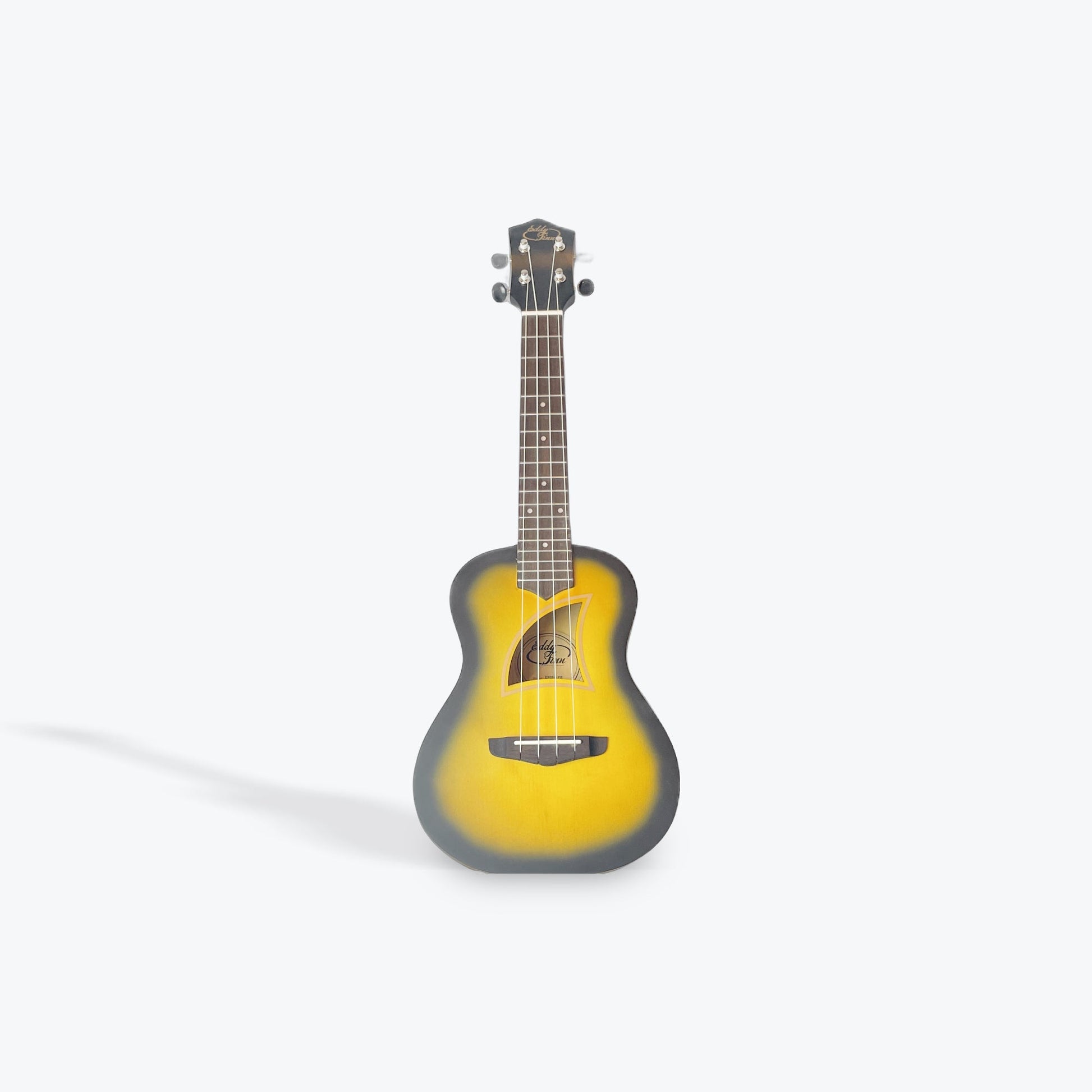 EDDY FINN COLOR BURST UKULELE, YELLOW BURST LIN (EF05C - YB ) - El Cajon Guitars and Music