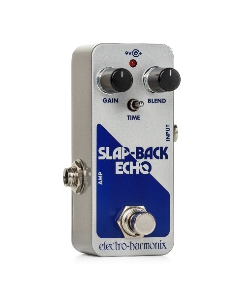 Electro - Harmonix Slap - Back Echo Analog Delay Effects Pedal Silver and Blue - El Cajon Guitars and Music