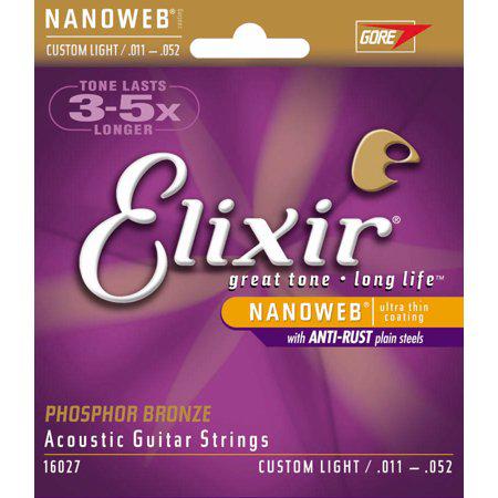 Elixir Strings 16027 Phosphor Bronze Ultra Thin Nanoweb Custom Light Acoustic Guitar Strings - El Cajon Guitars and Music