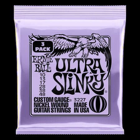 Ernie Ball 3 - Pack P03227 Ultra Slinky Nickel Wound Electric Guitar Strings 10 - 48 - El Cajon Guitars and Music