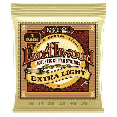 Ernie Ball 3 - PK 2006 Earthwood Extra Light Acoustic Guitar Strings (10 - 50) - El Cajon Guitars and Music