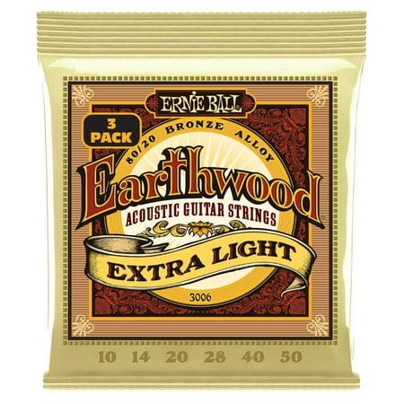 Ernie Ball 3 - PK 2006 Earthwood Extra Light Acoustic Guitar Strings (10 - 50) - El Cajon Guitars and Music