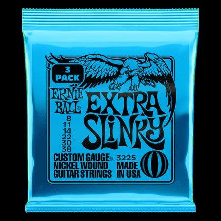 Ernie Ball 3 - Pk 3225 Extra Slinky Guitar Strings Nickel Wound 8 - 38 P03225 - El Cajon Guitars and Music