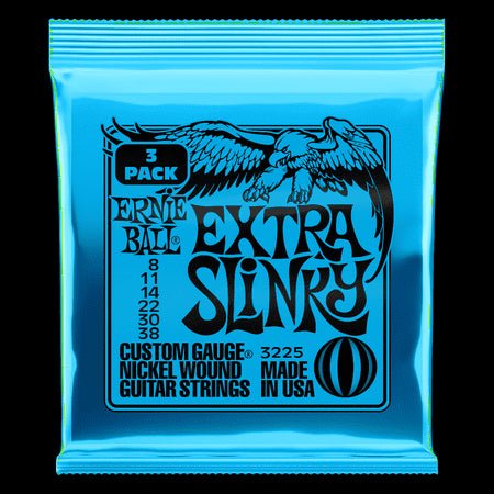 Ernie Ball 3 - Pk 3225 Extra Slinky Guitar Strings Nickel Wound 8 - 38 P03225 - El Cajon Guitars and Music