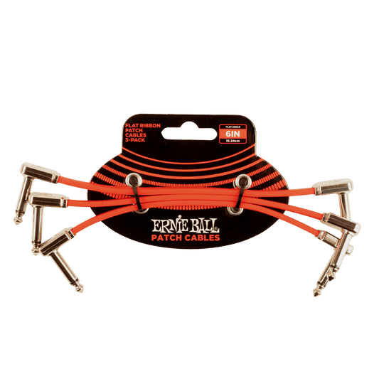 Ernie Ball 6 Inch Flat Ribbon Patch Cable 3 - Pack P06402 - El Cajon Guitars and Music