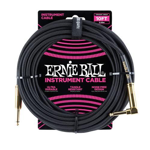 Ernie Ball Braided Instrument Cable, Straight/Angle, 10ft - El Cajon Guitars and Music