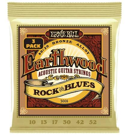 Ernie Ball Earthwood Blues W G 80/20 Acoustic Guitar Strings 3 - Pack 10 - 52 - El Cajon Guitars and Music