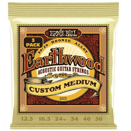 Ernie Ball Earthwood Cus Med 80/20 Bronze Acoustic Guitar Strings 3 - Pack 12.5 - 56 - El Cajon Guitars and Music