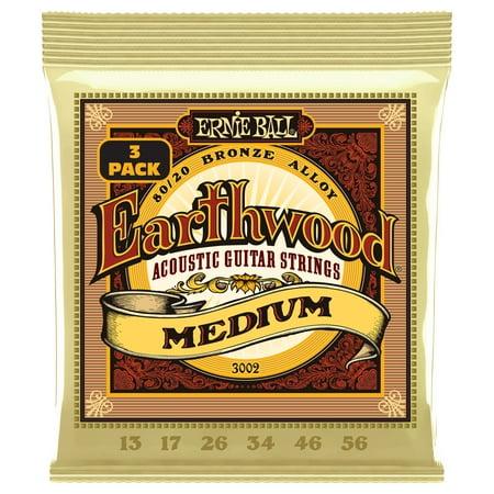 Ernie Ball Earthwood Medium 80/20 Bronze Acoustic Guitar Strings 3 Pack 13 - 56 - P03002 - P03002 - El Cajon Guitars and Music