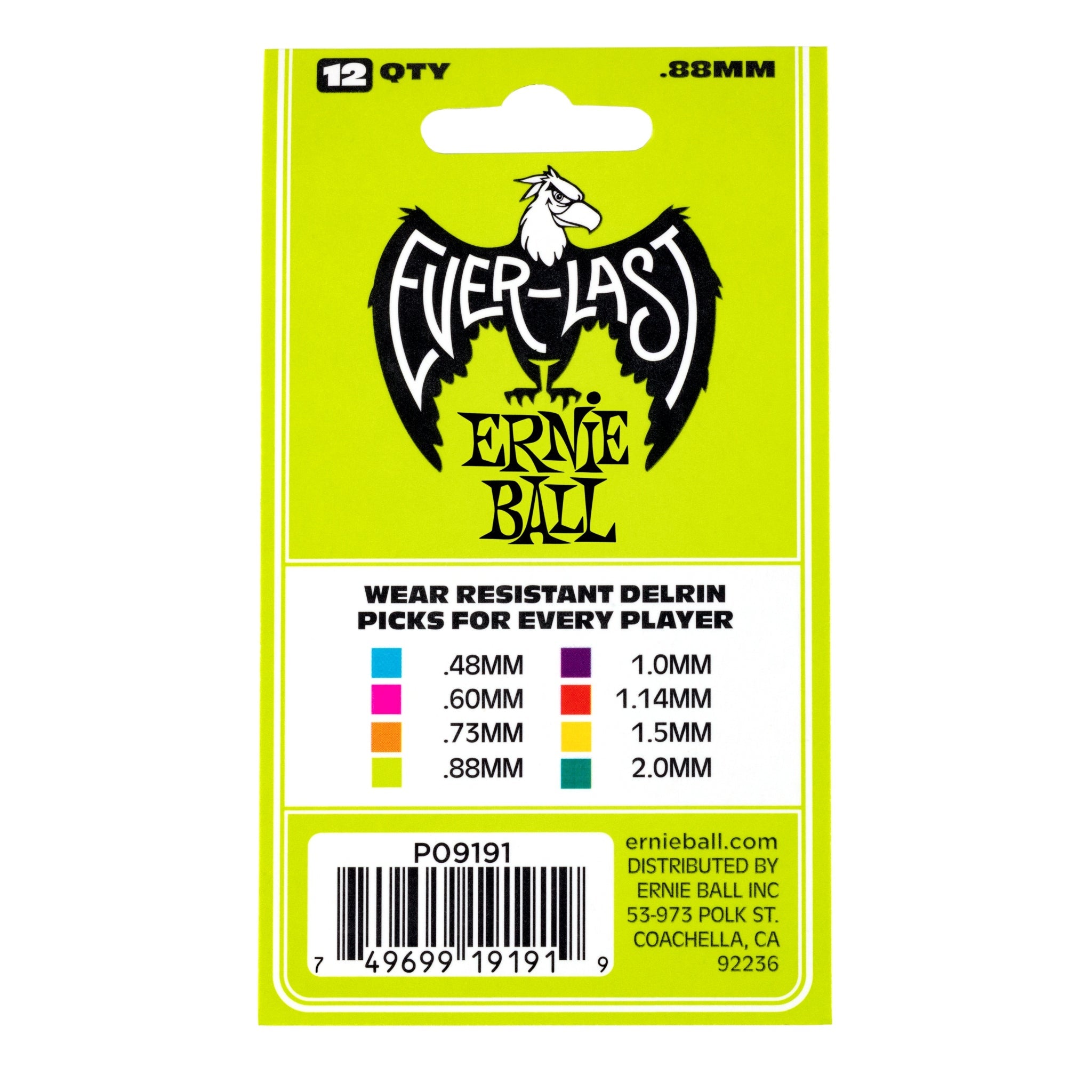 Ernie Ball Everlast Delrin Acoustic Electric Guitar Picks 12 Pack - El Cajon Guitars and Music