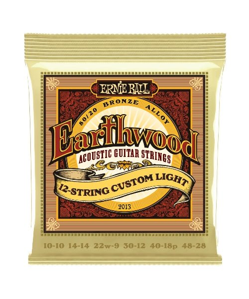 Ernie Ball P02013 Earthwood 12 - String Custom Light 80/20 Bronze Acoustic Guitar Strings - El Cajon Guitars and Music