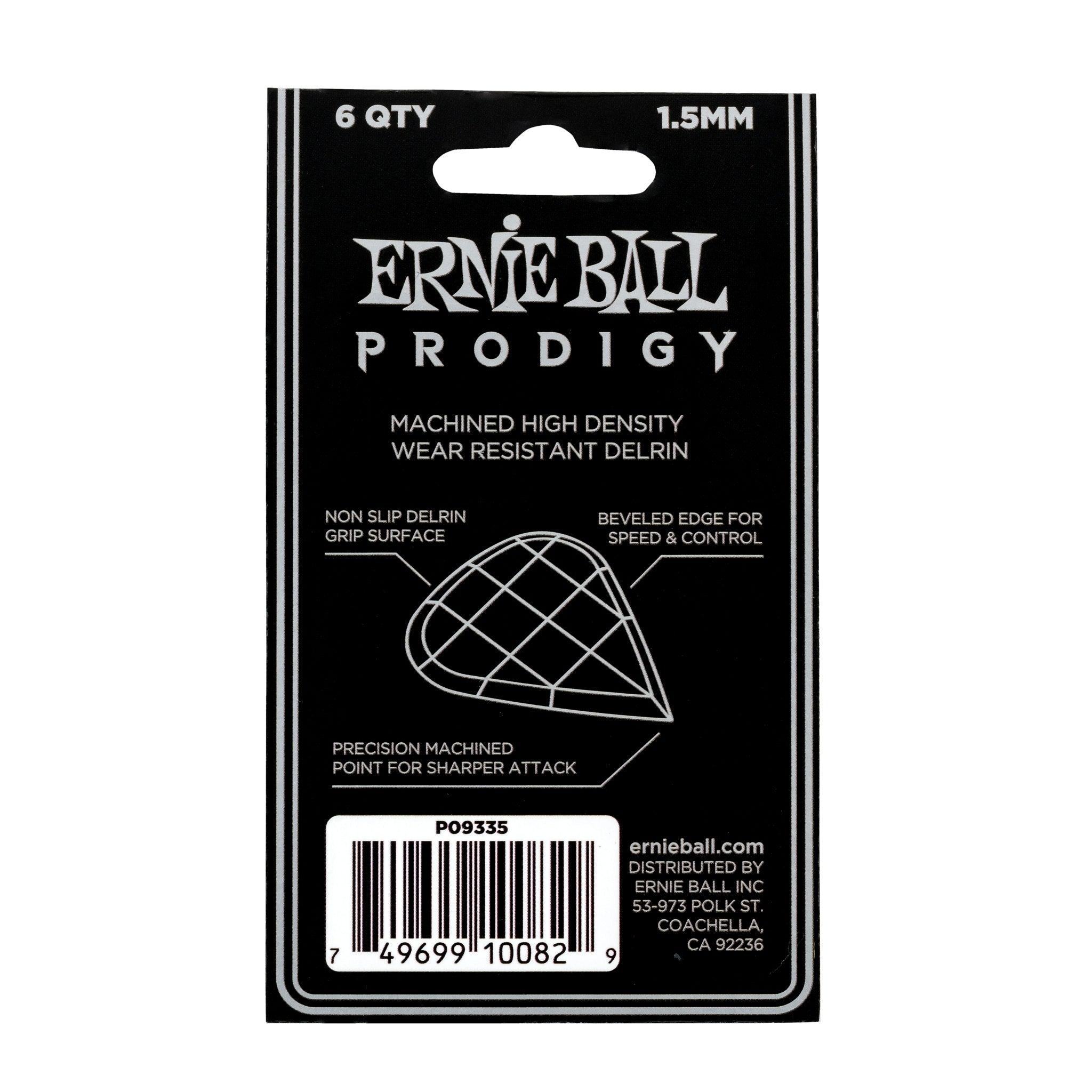 Ernie Ball Prodigy Guitar Picks - Sharp 1.5mm Black - 6 Pack - El Cajon Guitars and Music