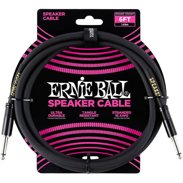 Ernie Ball Speaker Cable, Straight/Straight, 6ft - El Cajon Guitars and Music