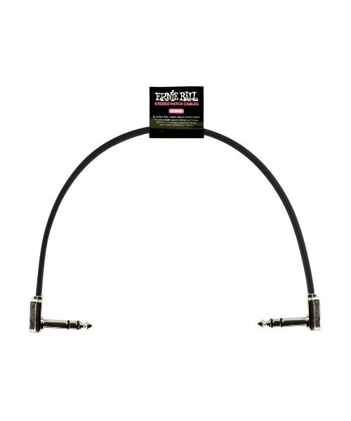 FLAT RIBBON STEREO PATCH CABLE 12IN - BLACK - SINGLE - El Cajon Guitars and Music