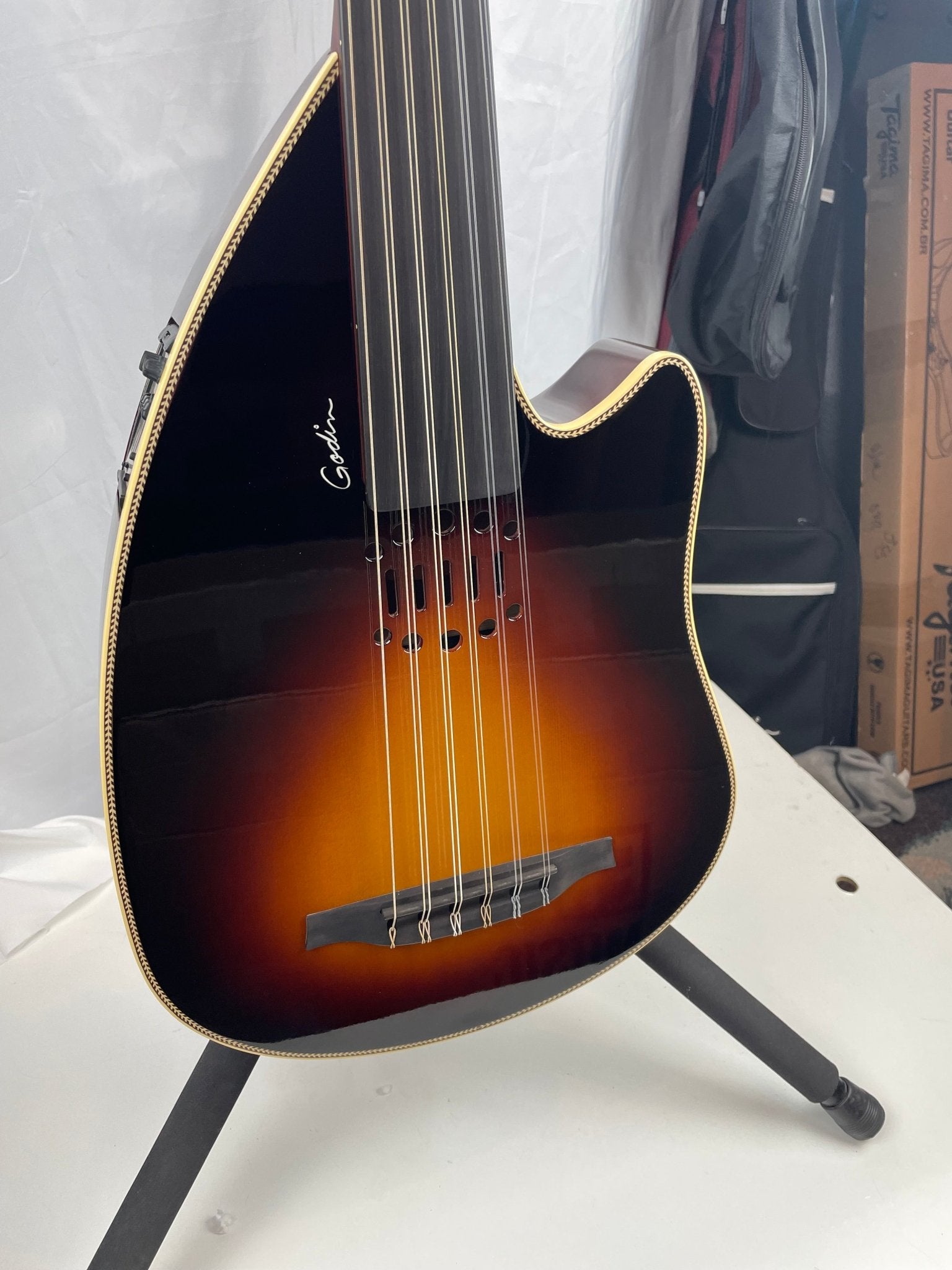 Godin Multioud Nylon Ambiance Limited Edition Sunburst Prototype 2013 - HG with Godin Hardshell Case - El Cajon Guitars and Music