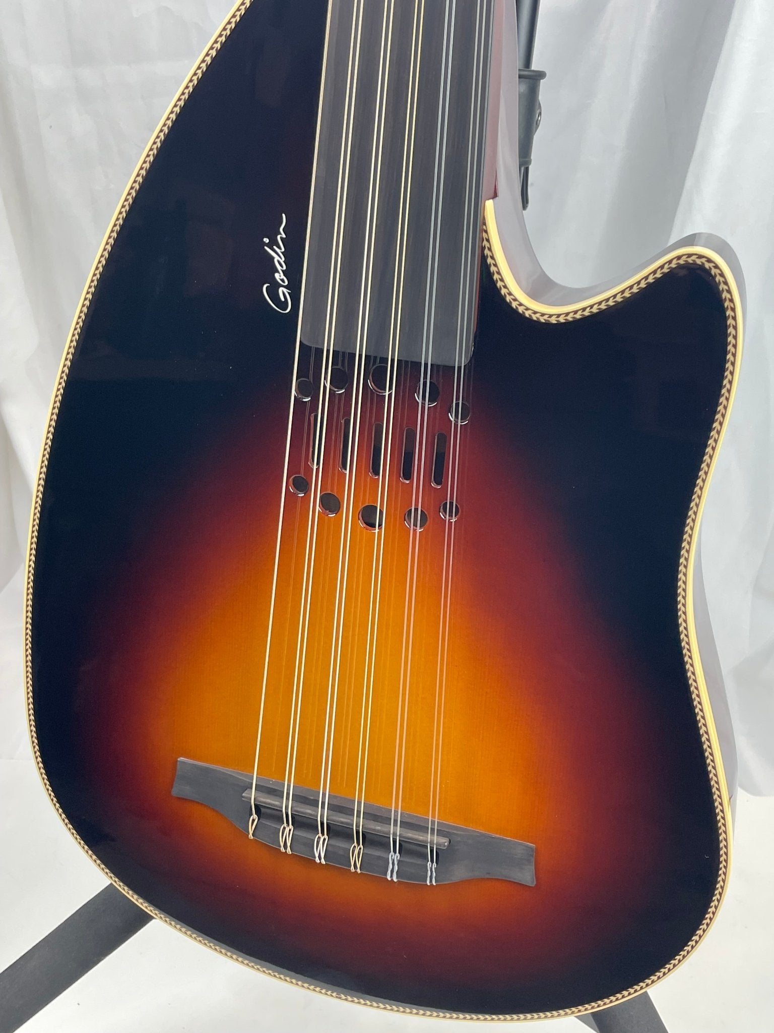 Godin Multioud Nylon Ambiance Limited Edition Sunburst Prototype 2013 - HG with Godin Hardshell Case - El Cajon Guitars and Music