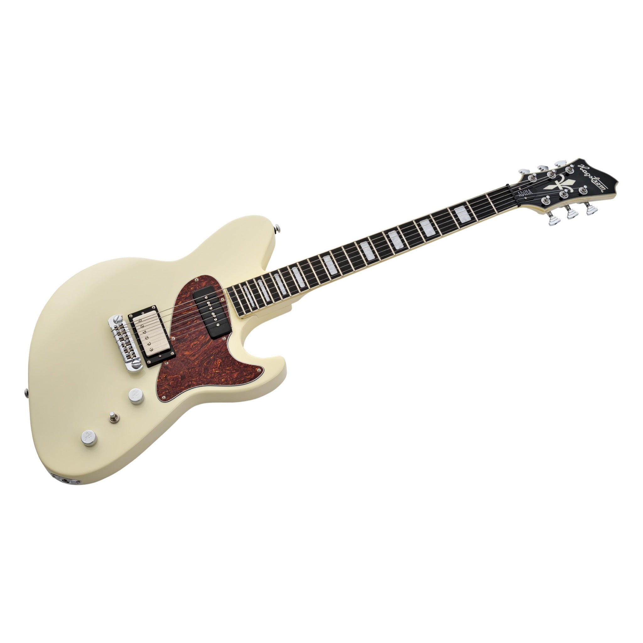 Hagstrom Adina Creme body detail with P-50 and Custom 60 pickups
