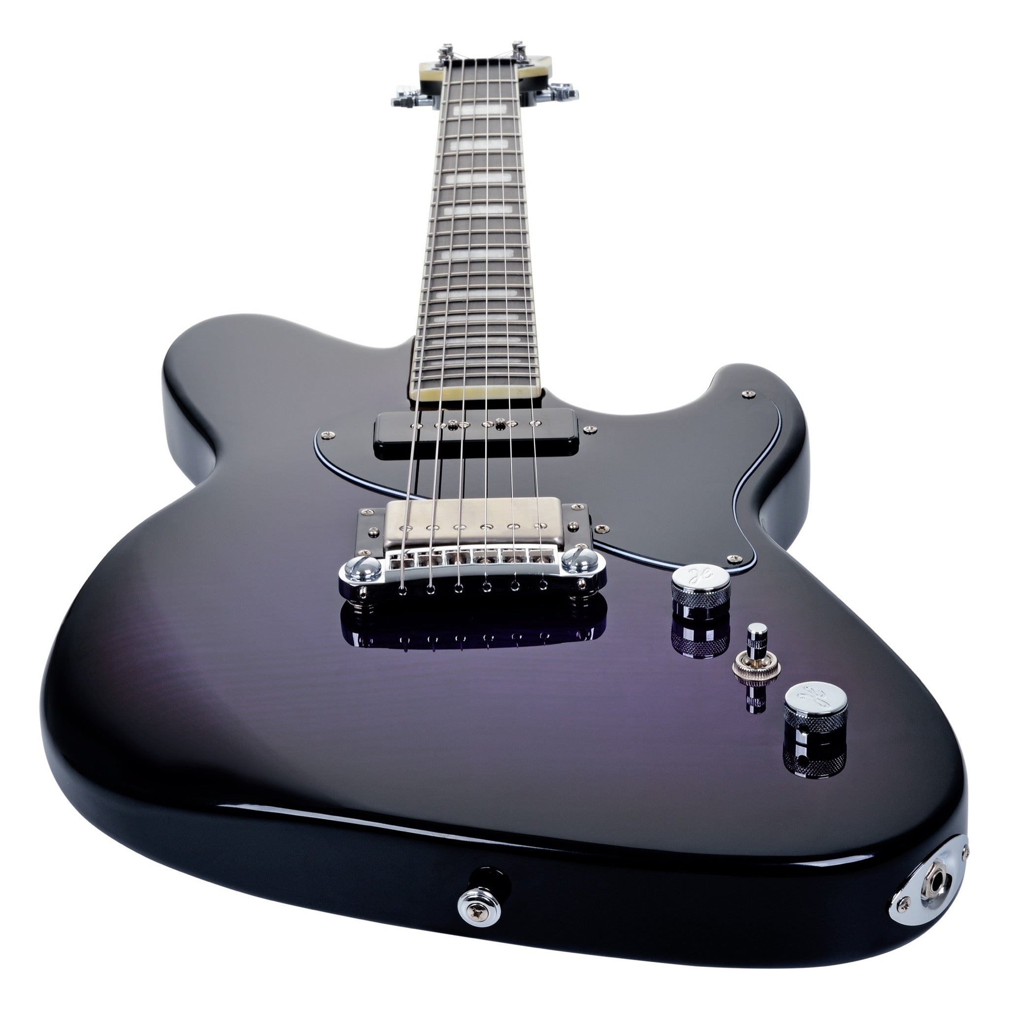 Hagstrom Adina Purple Burst headstock and neck detail