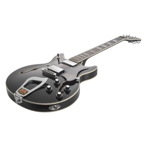 Hagstrom Alvar Black Gloss headstock and neck detail