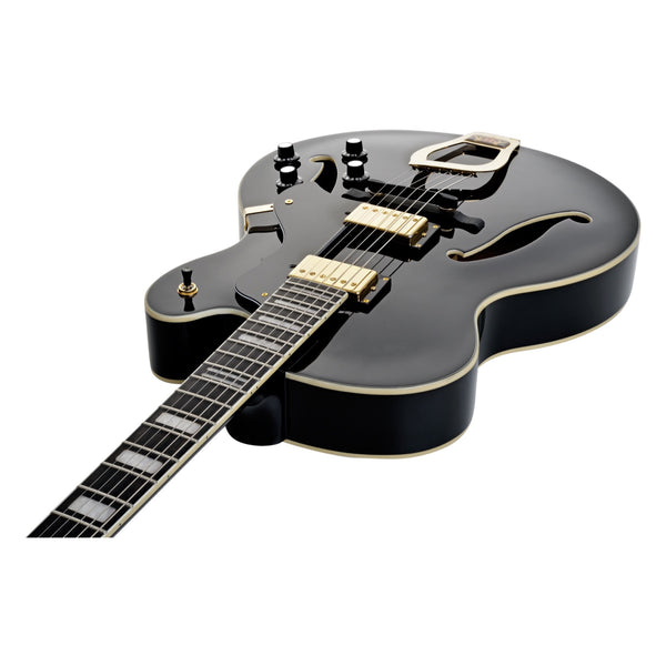 Hagstrom HJ500 Black Gloss f-hole and body detail