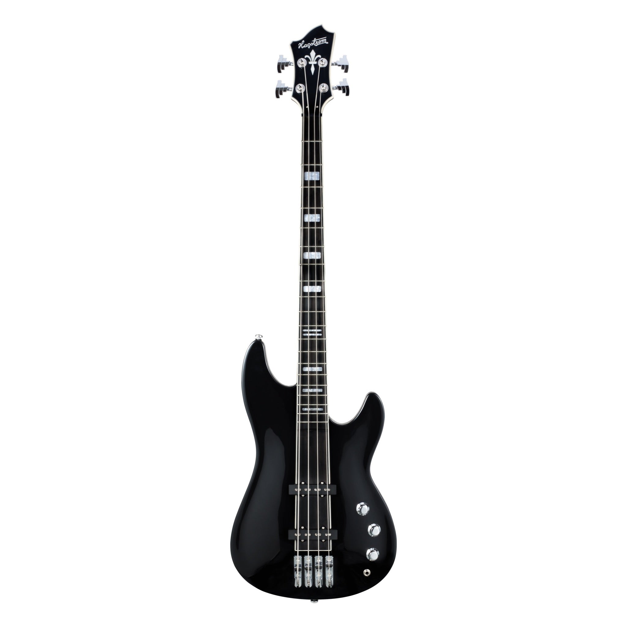 Hagstrom Super Swede Bass in Black Gloss, front view