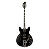 Hagstrom Tremar Viking Baritone Deluxe in Black Gloss, front view