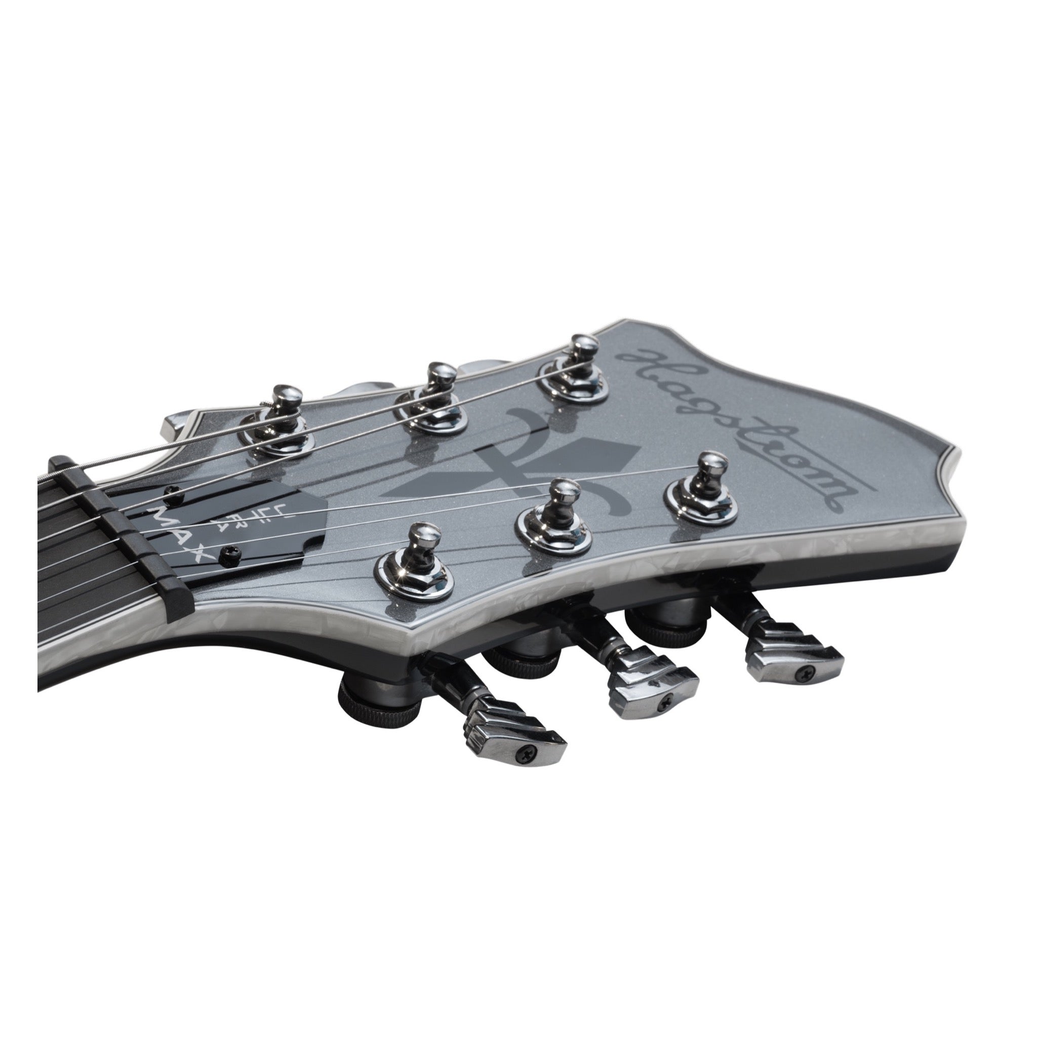 Hagstrom Ultra Max GT headstock with locking tuners in Carbonized Grey